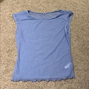 Mesh ruffle at the bottom sleeveless top